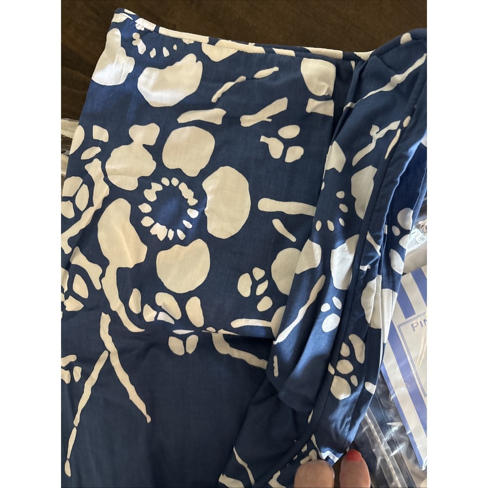 Pine Cone Hill PAIR  euro shams KIYOKO BOXED SHAM set of‎ 2 new blue white